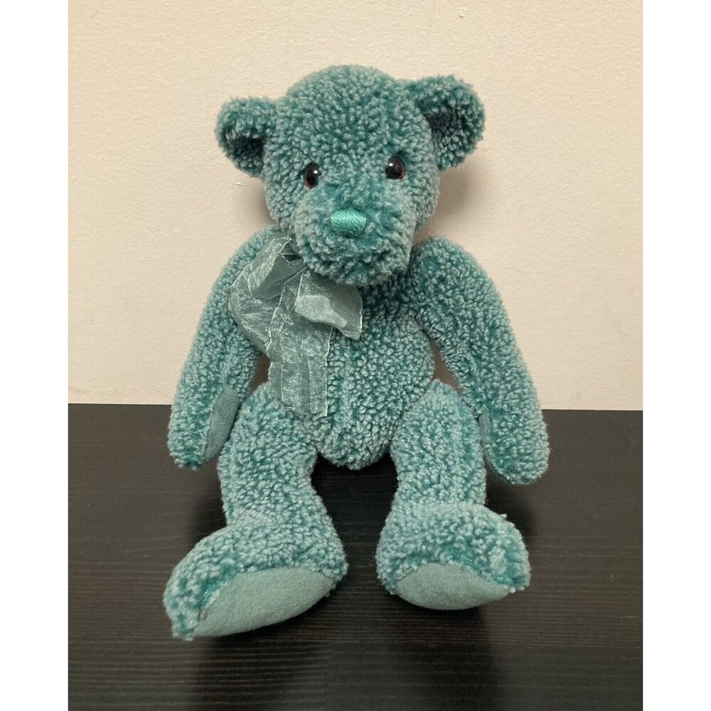 Retired Vintage Gund Sassy Bear 6446 Green Plush Stuffed Animal 13” Toy